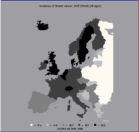 Incidenza in Europa Carcinoma del seno, tasso standardizzato per età