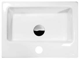 lavabo baby squeak LAVABO MONOFORO, SENZA TROPPOPIENO INSTALLABILE SOSPESO O AD APPOGGIO, POSSIBILITA DI RUBINETTO A PARETE WALL HUNG OR LAID ON SINGLE HOLE WASHBASIN WITHOUT OVERFLOW POSSIBILI- TY