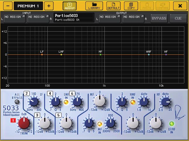 EQ grafico, Equalizzatore parametrico, effetti e Premium Rack Modifica dei parametri del Premium Rack Ciascuna finestra Premium Rack include gli elementi riportati di seguito.