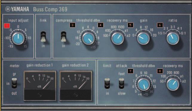 EQ grafico, Equalizzatore parametrico, effetti e Premium Rack Buss Comp 369 Buss Comp 369 emula un compressore bus standard impiegato negli studi di registrazione e nelle stazioni televisive fin