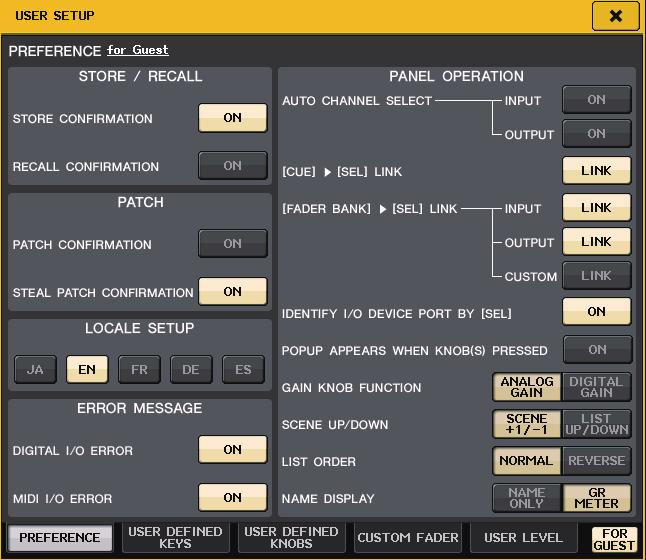 Configurazione Preferenze Procedere come segue per configurare varie impostazioni dell'ambiente operativo della console QL, quali il metodo di visualizzazione delle finestre e il collegamento delle