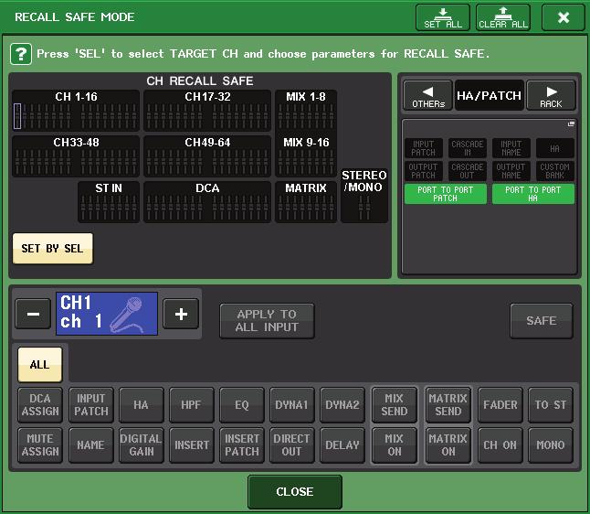 Channel Job (Operazione canale) La semplice selezione di un parametro al punto 4 non determina l'abilitazione della funzione Recall Safe.