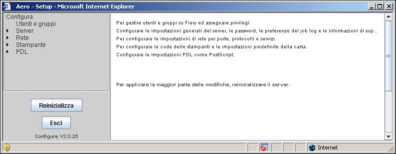 CONFIGURAZIONE DA UN COMPUTER IN RETE 39 CONFIGURAZIONE DA UN COMPUTER IN RETE Una volta eseguita la configurazione iniziale dal pannello a sfioramento della stampante, è possibile modificare la