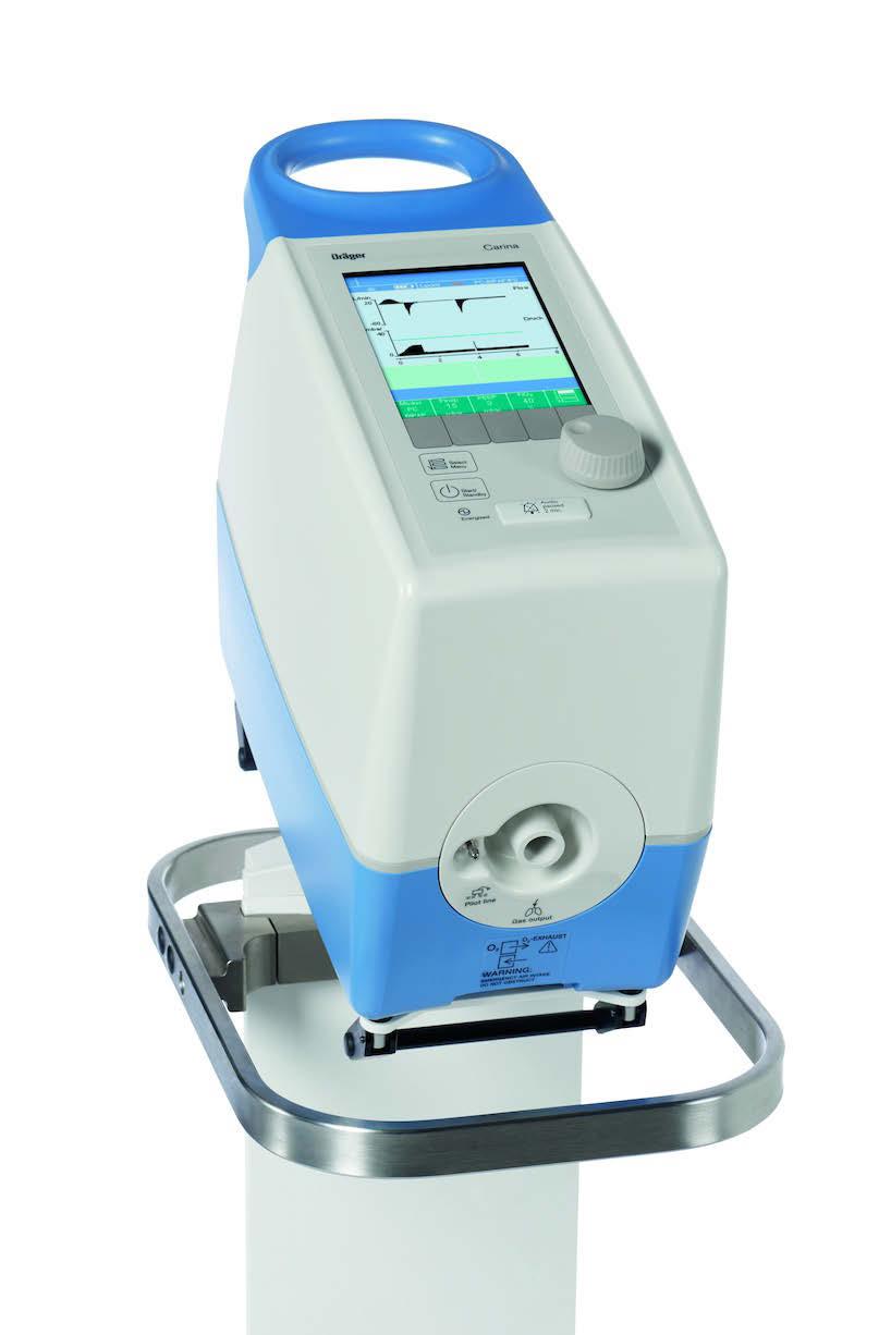 Dräger Carina Ventilazione per terapia intensiva subacuta Progettato per la ventilazione non invasiva: con l'esclusiva tecnologia SyncPlus e una funzione NIV