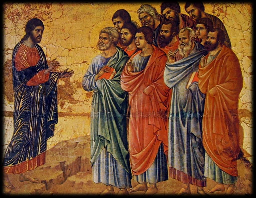 Apparizione sul monte della Galilea, Duccio Affinché andiate - dice - e portiate frutto.