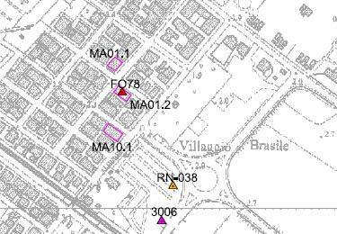 Cartografia punti di misura LEGENDA Edifici oggetto di misurazione CAMPAGNE DI MONITORAGGIO 2001-2005 Sito di misura Descrizione punto di misura Data E (V/m) MA01.