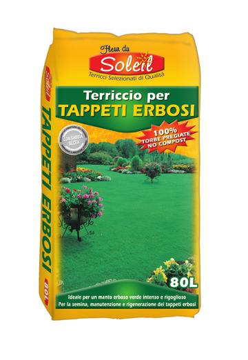 Tappeti Erbosi Substrato organico di alta qualità ottenuto esclusivamente dalla miscelazione di torbe ﬁni con un diverso grado di umiﬁcazione e di sabbia silicea di ﬁume.