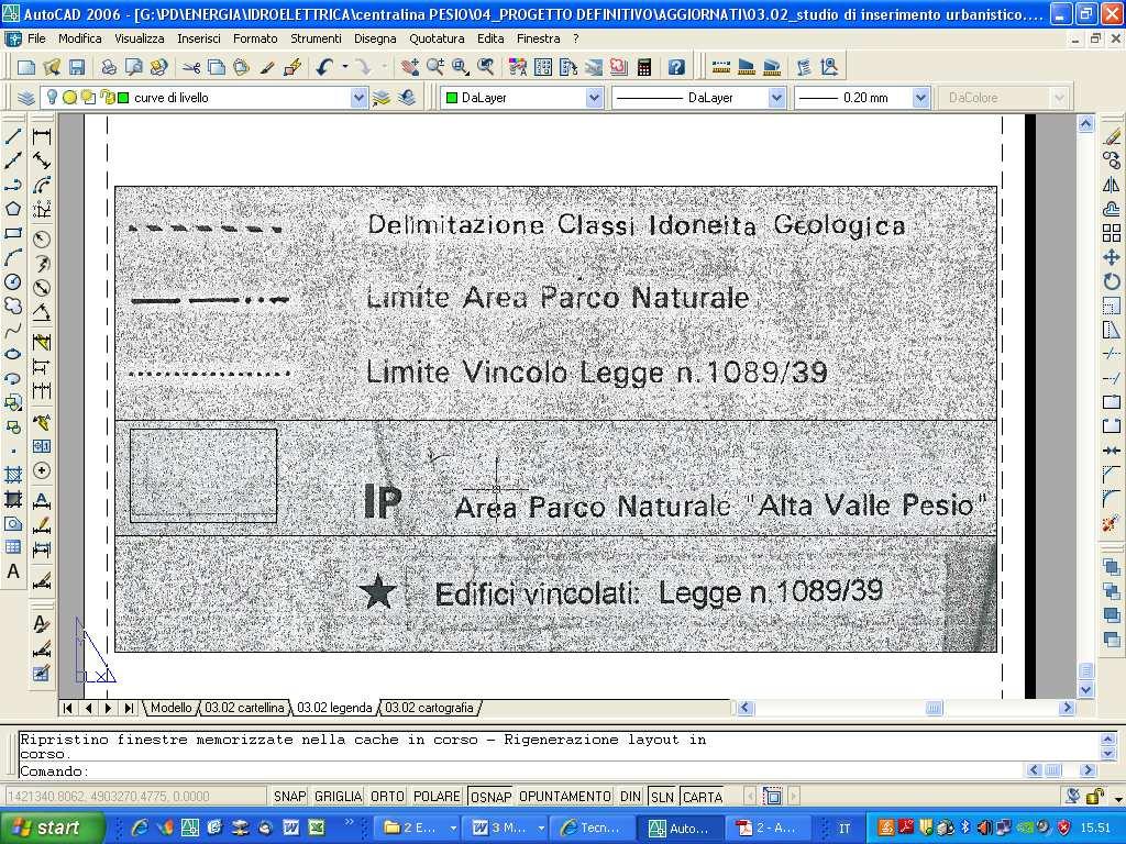 1) DESTINAZIONI D USO E VINCOLI DELLE AREE Opere in progetto Nelle tavole del PRG indicanti la destinazione urbanistica delle aree si osserva che le opere in progetto rientrano nell area denominata