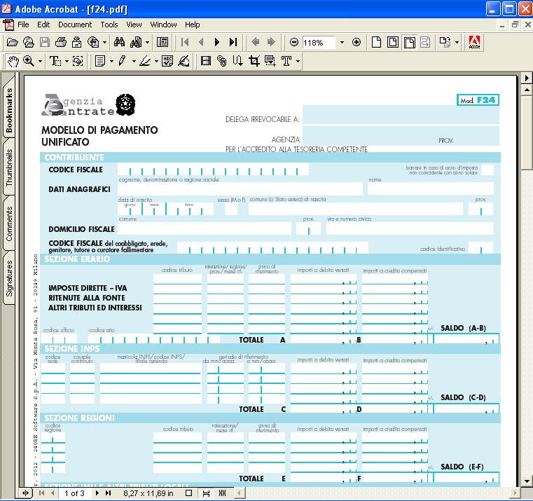 Nota: La funzione di stampa PDF sarà abilitata con i successivi aggiornamenti on