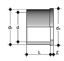 QBAV200 Q/BJV Pezzo folle per incollaggio serie JIS d PN d 3 d 4 L Z g Codice 1/2 16 27,5 30,1 30 3 16 QBJV012 3/4 16 36 38,8 35 3,5 21