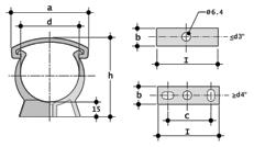 ZIKM Supporto per tubi ISO-DIN in PP* d a b C h I Codice **16 26 18-33 16 ZIKM016 **20 33 14-38 20 ZIKM020 **25 41 14-44 25 ZIKM025 **32 49 15-51 32 ZIKM032 **40 58 16-60 40 ZIKM040 **50 68 17-71 60