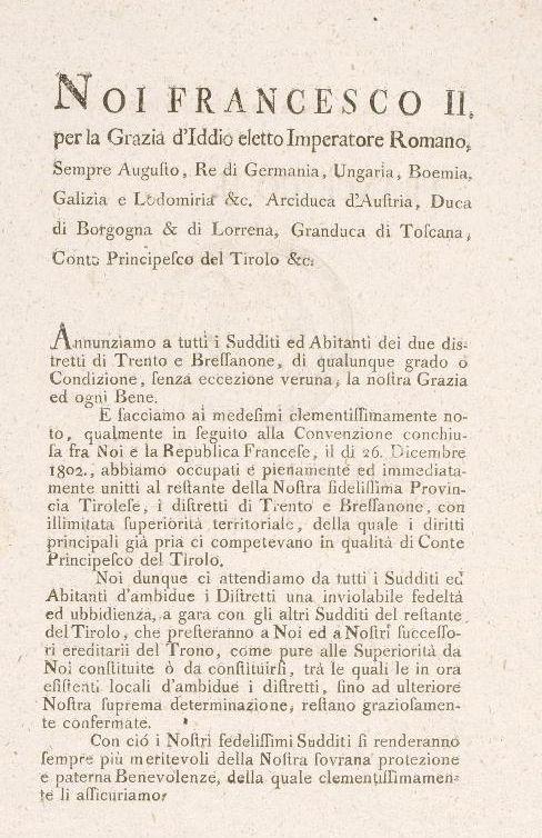 15 Quando Tiraboschi, con nota ironia scrive che avrebbe eliminato il nome Tirolo dalla sua Storia, la risposta del giovane Vanetti al prelato di Modena dimostra soddisfazione e perciò il Cavaliere