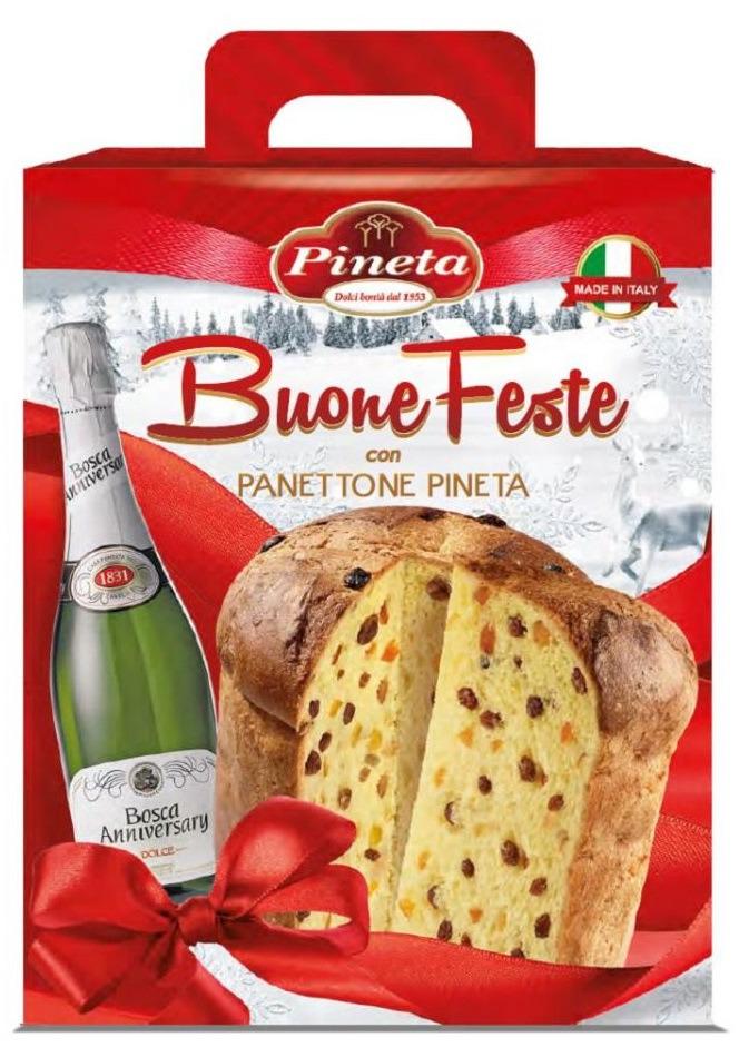 Scatola regalo Buone Feste Pineta Panettone Scatola Litografata Pineta 1 Panettone