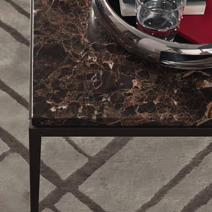 BIANCO CARRARA, BASALTITE O MARMO EMPERADOR. KESSLER SMALL TABLE WITH GUN METAL FINISH BASE.