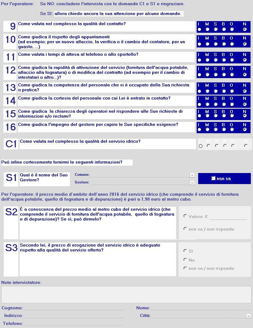 QUESTIONARIO L applicativo è