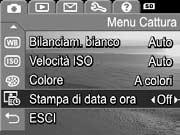 Quando è selezionato Scatto continuo, l icona Scatto continuo comparirà sulla schermata Vista dal vivo.