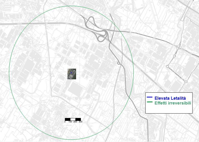 Tabella 11 Valutazione della compatibilità territoriale attraverso la matrice del DM 9 maggio 2001; in grigio la riga di riferimento per il presente caso.