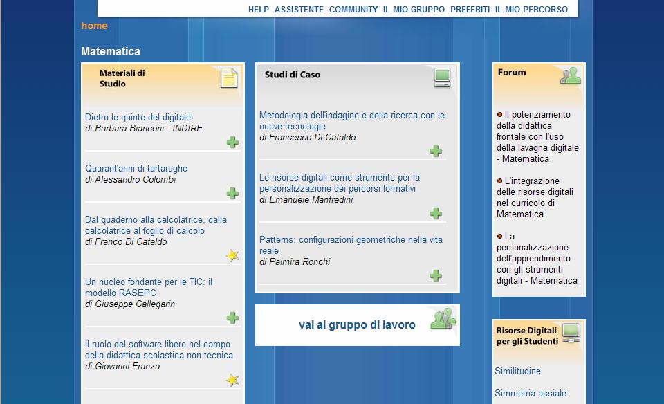 Per ogni disciplina sono a disposizione del corsista: materiali di