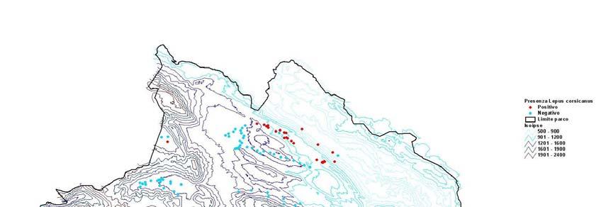 Risultati: Il range altitudinale dove è stata registrata la presenza della specie varia da 540