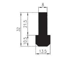 PROFILO MULTIUSO - MULTIUSE PROFILE TIPO DI FORNITURA TYPE OF SUPPLY /m /m 04.514.001 Per la realizzazione di guide h. mm Lungh. standard 2 m 605 For guide manufacture h.