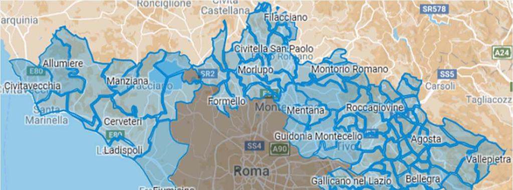 I COMUNI METROPOLITANI Dai comuni che compongono la città metropolitana di Roma (sono 120