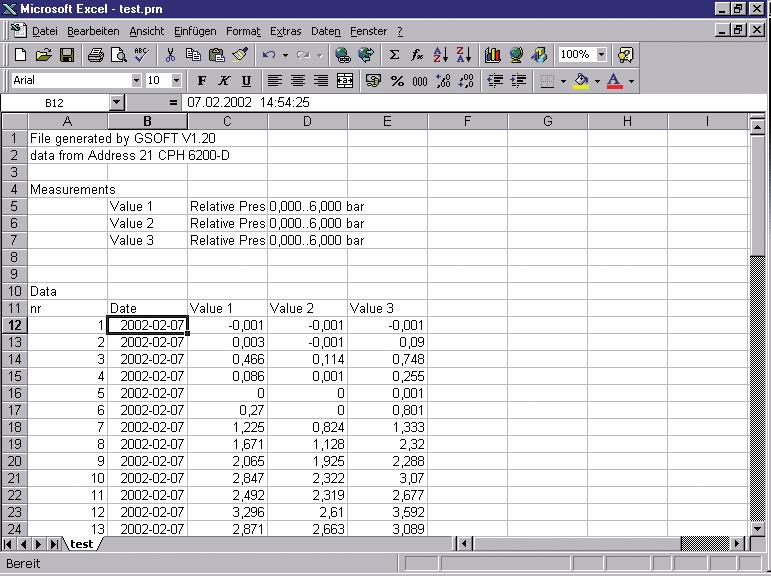 Software GSoft per lo scaricamento e analisi dei dati Il software per scaricare a analizzare i dati Gsoft è usato per visualizzare i dati del datalogger del tester palmare CPH62I0 su un PC in forma