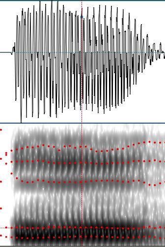 un segmento contenente U possiamo osservare concentrazioni di energia a basse frequenze (9) Nella prima immagine riporto lo spettrogramma (x:tempo, y:hz) e lo spettro (x:hz, y:db) 50.