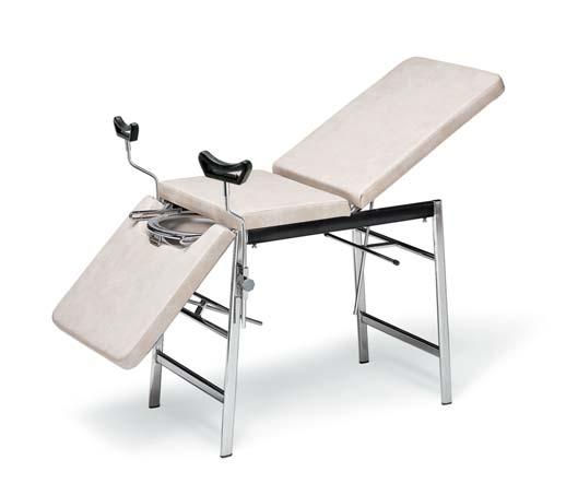 The sections top have resilient foam padding covered with washable and fi re-proof plastic material. Backrest section fully adjustable by means of stepless spragging device. Knock down construction.