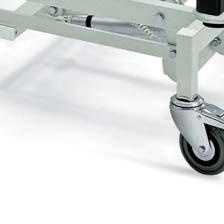 Backrest section and leg section adjustable by means of electric motor 24V DC and