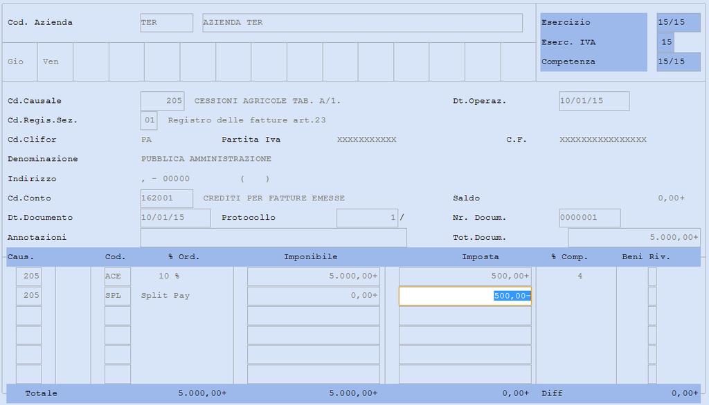 7. Registri IVA Di seguito riportiamo la stampa del Registro IVA Vendite in presenza di movimenti in regime di Split Payment. 8.