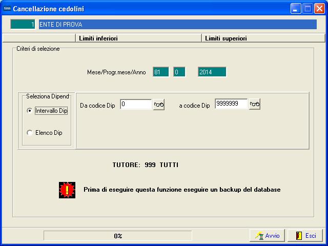 per lo sviluppo del Calcolo costo residuo, prima di procedere con l esecuzione delle funzioni di Controllo Quadrature, si raccomanda di eseguire la cancellazione della mensilità 81.0.