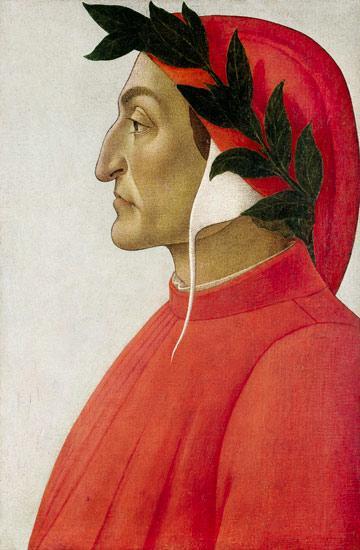 Dante Alighieri Botticelli 1495 Questo celebre dipinto raffigura il poeta Dante Alighieri, conosciuto soprattutto come