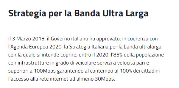 Connessioni Osservazione: FTTH risolverebbe molte situazioni (a meno del back-up), ma la copertura in Italia ad oggi