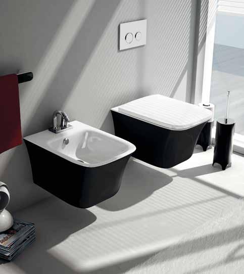 bianco&rosso disponibile su tutti gli articoli ceramici della serie e sul lavabo centrostanza in Livingtec range