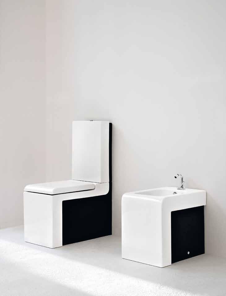 S33 La Fontana vaso monoblocco placche nere 36 x 65 close-coupled wc black sideboards 36 x 65 S35 La Fontana cassetta