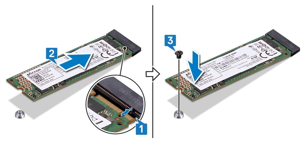 Ricollocamento dell'unità a stato solido/intel Optane AVVERTENZA: Prima di effettuare interventi sui componenti interni del computer, leggere le informazioni sulla sicurezza fornite con il computer e