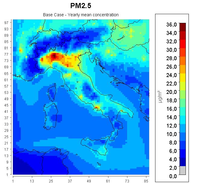 PM2.5 EMISSIONI E QUALITÀ DELL ARIA Effetti sulla qualità dell aria, scenario 2030.