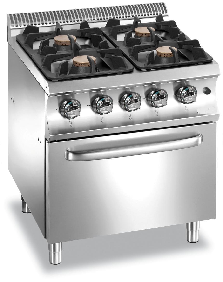 Cucina in acciaio inox a 4