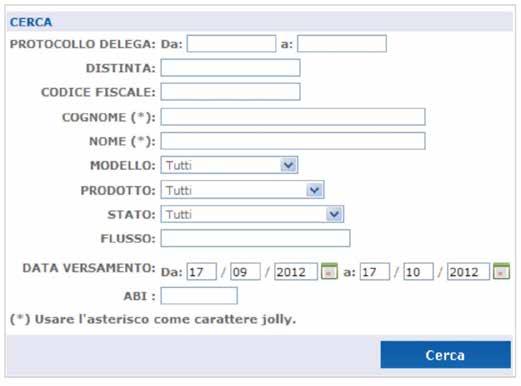 Il dettaglio visualizza i dati di riepilogo della delega selezionata con i seguenti tasti: Visualizza Delega (PDF) : consente di visualizzare e stampare il file pdf della delega inviata.