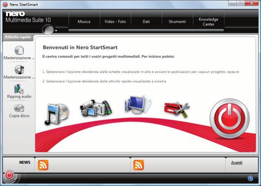 Avvio del programma 2 Avvio del programma Per avviare Nero Recode da Nero StartSmart, procedere come segue: 1. Fare clic sull'icona Nero StartSmart. Viene visualizzata la finestra Nero StartSmart. 2. Fare clic sul pulsante.