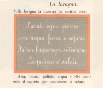 L ordine nel disegno e negli esercizi di scrittura divenne gli elementi principali per inculcare quella disciplina che doveva rappresentare il fondamento delle future generazioni fasciste.