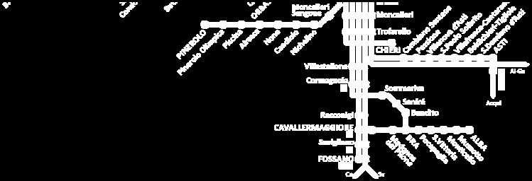 Lo schema che segue rappresenta le linee e le fermate del SFM - e quelle del SFR (Servizio Ferroviario Regionale) associato - secondo gli ultimi studi in merito [Rif. 12].