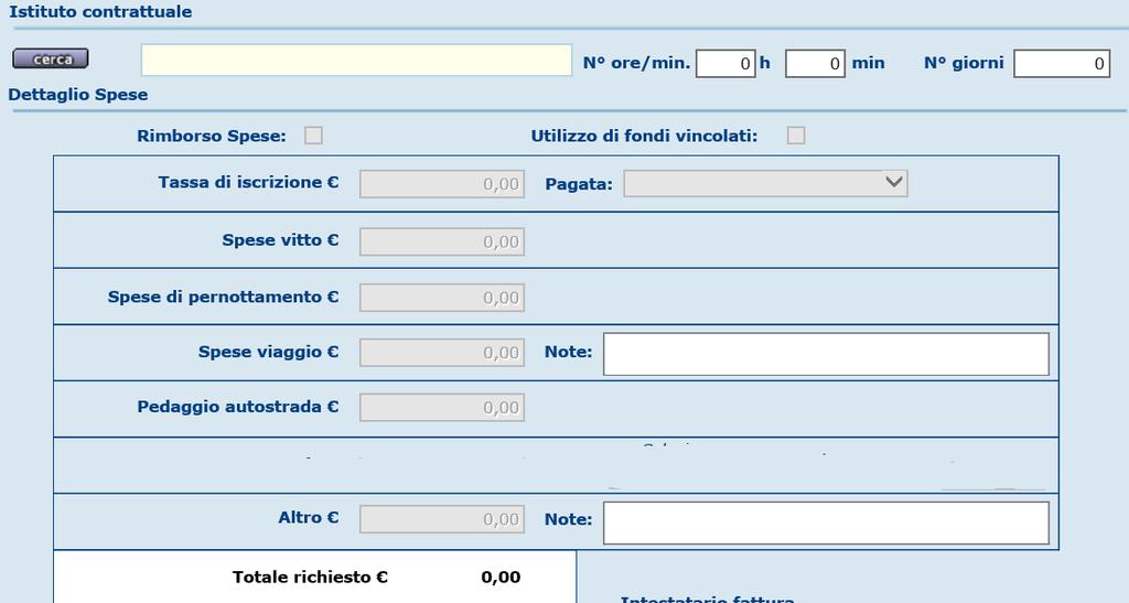 E consente la compilazione della informazioni relative alla