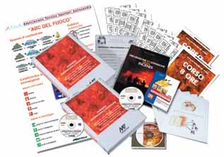 COMPOSIZIONE DEL CORSO - 1 DVD - SCHEDE DI VALUTAZIONE (4 copie) - MANUALE TUTOR (15 pagine) - ABC dell'informazione antincendio(64 pagine) - MANUALE '' Prevenzione ed estinzione degli incendi'' (192
