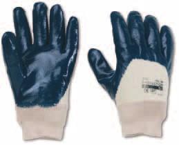 1/370 GUANTO IN TESSUTO JERSEY IMPREGNATO DI NITRILE NITRILE GLOVES, JERSEY LINER TAGLIESIZES 1/370 Colore blu Polso maglia Dorso