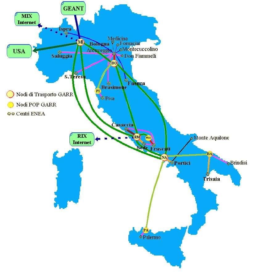 ENEA GRID (1) Ente per le Nuove Tecnologie, l'energia e L'Ambiente 12 Centri di ricerca Servizio Centralizzato Informatica e Reti (INFO): Centri di calcolo nei