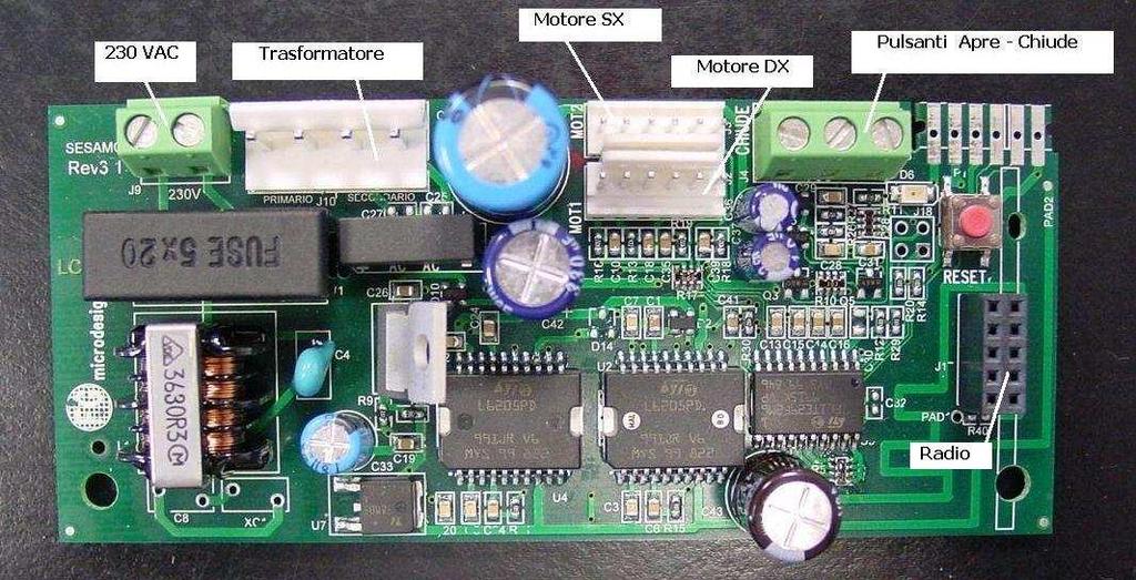 Morsetti e connettori della scheda, invece, sono indicati di seguito: Scheda elettronica di controllo 6.