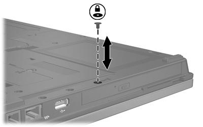 Vite di protezione MultiBay II Per migliorare la protezione dell'unità MultiBay II, è stata installata una vite di protezione MultiBay II nella parte inferiore del notebook sotto il MultiBay II.