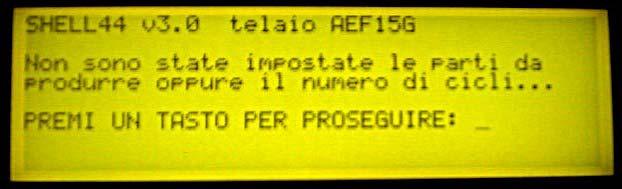 Messaggio di errore Figura 10 Questo messaggio segnala un difetto nella comunicazione seriale, oppure il programma inserito non corrisponde a quello necessario per il telaio in uso.