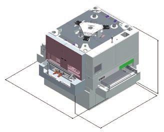 Dati tecnici H B A OPERA R A B H Larghezza utile di lavoro Spessori max lavorabile Velocità di avanzamento Pressione di esercizio Massa Capacità di carico robot 2535 mm 3105 mm 2300 mm 760 mm 60 mm